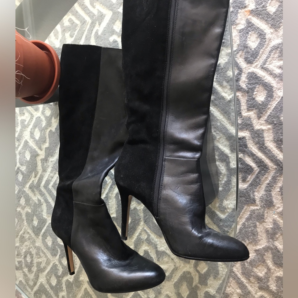 Lord and Taylor leather and suede knee high boots.